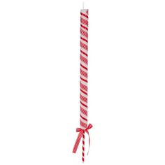 a red and white candy cane with a bow on it's end is shown