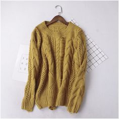 Newsuper Warm Cozy Pattern Sweater Winter Yellow Cable Knit Sweater, Yellow Soft Knit Sweater For Spring, Yellow Crew Neck Sweater For Winter, Casual Yellow Cable Knit Sweater, Spring Yellow Soft Knit Sweater, Casual Yellow Soft Knit Sweater, Casual Mustard Knit Sweater, Trendy Long-sleeved Yellow Sweater, Trendy Yellow Long Sleeve Sweater