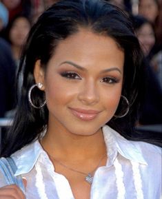 Christina Milan Early 2000s, 90a Makeup, Bronze Latina Makeup, 90s Black Hair Magazine, Christiana Milan, 90s Fine Black Women, 2002 Makeup, 2001 Makeup, 2000s Video Vixen Aesthetic