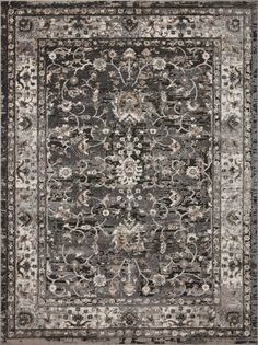 an area rug with grey and white colors