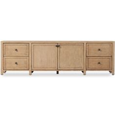 the sideboard is made from wood and has four drawers