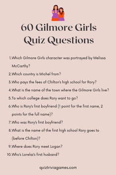 Are you a fan of the Gilmore Girls? This quiz is for you then! In this ultimate Gilmore Girls quiz, you will find over 60 questions and answers about your favorite TV show. Gilmore Girls Quiz | Gilmore Girls Quiz questions and answers | Gilmore Girls trivia | Gilmore Girls MCQ | Gilmore Girls true or false Gilmore Girls Quizzes, Gilmore Girls Theme Song, Gilmore Girls Set, Gilmore Girls Movie, Medical Tv Shows, Rory And Lorelai