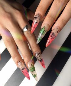 Anime Nail, Quick Nail Art, Anime Nails, Bling Acrylic Nails, Acrylic Nails Coffin Short, Short Acrylic Nails Designs