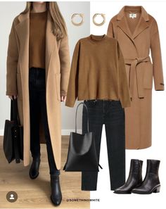 Mode Ab 50, Winter Fashion Outfits Casual, Outfits Petite, Trendy Fall Outfits, Stylish Work Outfits, Brown Coat, Winter Mode, Casual Winter Outfits