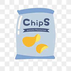 a bag of chips with the word chips on it, transparent background png and psd