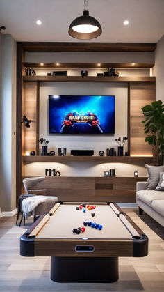 Creative TV and Game Room Ideas: Design the Perfect Entertainment Space Game Room Multiple Tvs, Wall Behind Tv, Game Room Kids, Tv Ideas, Leisure Space, Room Accent Wall, Tv Mounts, Stud Walls