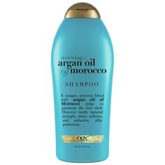 Hydrate, repair, and renew dry hair with OGX Renewing + Argan Oil of Morocco Hydrating Hair Shampoo. Formulated with a powerful and precious blend containing cold-pressed Moroccan argan oil, the moisturizing shampoo helps improve hair strength and elasticity, leaving you with touchable tresses that are soft but strong. This smoothing shampoo also helps repair dry, damaged strands, locking in hydration as it cleans hair to give it a look and feel of silky perfection. Plus, the citrus-fresh, Argan Oil Of Morocco Shampoo, Ogx Shampoo, Argan Oil Morocco, Ogx Hair Products, Argan Oil Of Morocco, Argan Oil Conditioner, Argan Oil Shampoo, Moroccan Argan Oil, Hydrating Shampoo