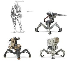 Turrets Titanfall 2 Art, Titanfall Game, Robot Designs, Robot Sketch, Titanfall 2, Sci Fi Props, Arte Robot