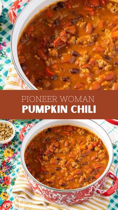 Pioneer Woman Pumpkin Chili Pumpkin Sausage, Pumpkin Chili Recipe, Spicy Italian Sausage, Pumpkin Soup Recipe, Pumpkin Chili, Sweet Potato Chili, Fall Dinner Recipes, Delicious Soup Recipes, Spicy Sausage