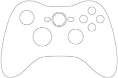 a drawing of a video game controller with circles on the top and bottom half of it