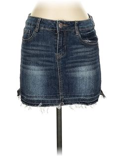 Dollhouse Denim Skirt Size: 5 Bottoms - used. 70% COTTON, 28% POLYESTER, 2% SPANDEX | Dollhouse Denim Skirt: Blue Bottoms - Size 5 Blue Denim Skirt, Denim Skirt, Womens Bottoms, Blue Denim, Spandex, Women Handbags, Blue, Clothes