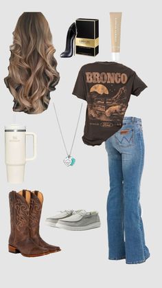 Country Outfits Women, Country Girl Outfits, Outfit Country, Cowgirl Style Outfits, Country Outfit