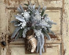 Ice Skate Front Door Decoration-winter Skate Wreath Wreath Alternative-christmas Ice Skate Decor-sled Decor-vintage Ice Skate - Etsy Christmas Decor Elegant, Front Door Christmas Decor, Door Christmas Decor, Elegant Holiday Decor, Wreath Hydrangea