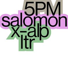 the 5pm salonon x - alp tri logo is shown in black and pink