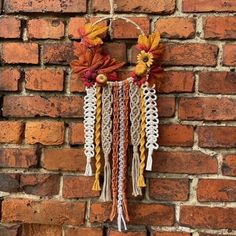 Hello and welcome, I am offering you a beautiful autumn macrame wreath, handmade from the best materials, so the product looks very nice and solid. Thanks to the backlight, it will give the interior a unique atmosphere, perfect as a wall, window or door decoration. In my projects I use premium "Bobbiny" twine | 100% recycled cotton | Handmade using the macrame technique. The color may slightly differ from those in the photos due to different screen settings. I put customer satisfaction first, wh Macrame Wreath, Color Macrame, Crochet Wreath, Macrame Knots Tutorial, Wall Window, Autumn Crafts, Macrame Ideas, Beautiful Autumn