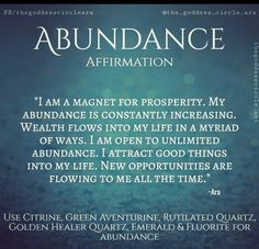 an ad for abundance affirmation