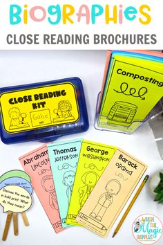 close reading brochures for children to use in the classroom