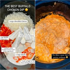 the best buffalo chicken dip recipe is in the crock pot