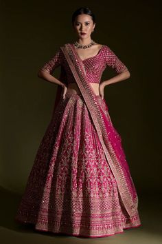 Bridal Clothes, Pink Bridal Lehenga, Bridal Lehenga Online