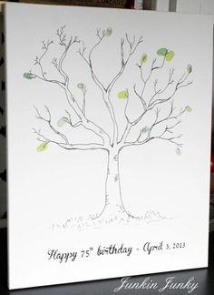 a birthday card with a tree on it