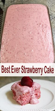 the best ever strawberry cake is ready to be eaten