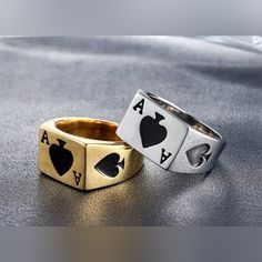 Please Send A Message And Ask If Your Size Is Available Before Purchasing. Infinity Band Ring, Swarovski Crystal Rings, Silver Rings Simple, Silver Heart Ring, Retro Ring, Ace Of Spades, Gold Statement Ring, Classic Engagement Rings, Square Rings