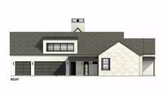 a drawing of a house with two garages