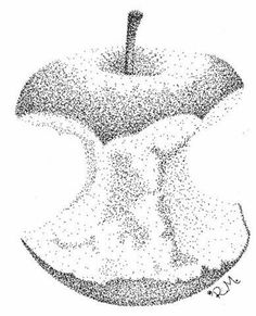 an apple is shown in black and white, with the word apples written on it