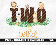 the word wild is surrounded by jungle animals