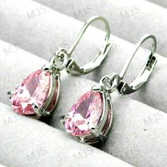 Pink Stud Earrings, Pink Studs, Dangle Hoop Earrings, Color Stones, Pink Topaz, Women Pink, Diamond Drops, Sapphire Diamond