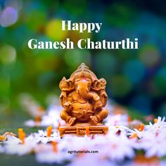 happy ganesh chaturthi greeting card for friends and family with an image of lord ganesh