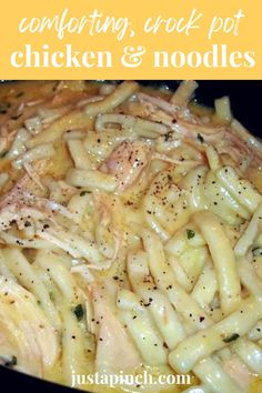 crock pot chicken and noodles Reames Chicken And Noodles, Chicken Noodles Crock Pot, Noodles Crockpot, Crockpot Chicken And Noodles, Chicken And Noodles, Chicken Noodle Soup Crock Pot, Vegetarian Crockpot Recipes, Chicken Noodles