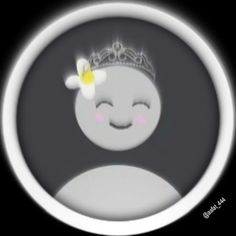 an image of a smiling face with a crown on it's head and a flower in its hair