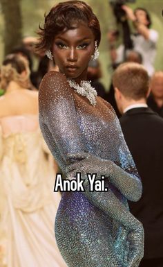 an image of a woman in a dress with words on it that say, annok ya