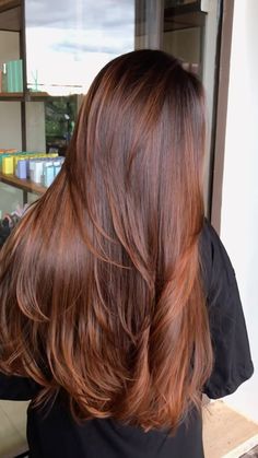 Ginger Copper Balayage, Balayage Hair Auburn, Cooper Ginger Hair, Burnt Red Hair, Caramel Ginger Hair, Copper Brown Hair Balayage, Cinnamon Brunette Hair, Red Hair Morenas, Fall Auburn Hair Balayage