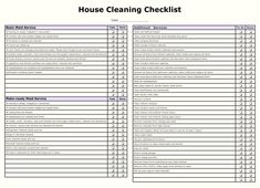 the house cleaning checklist is shown in this image, it has several important tasks to do