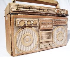 an old fashioned radio box is made out of cardboard