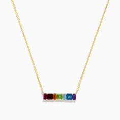 Mosaic 14K Yellow Gold Multi Gemstone Pendant Effy Jewelry, Gold Yellow, Gemstone Pendant, Mosaic, Multi Color, Yellow Gold, Pendant Necklace, Gemstones, Pendant