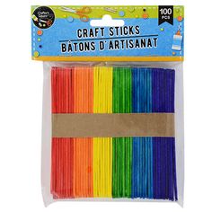 the craft sticks are colorful and have different colors