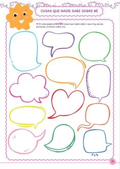 a poster with different speech bubbles on it