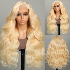 PRICES MAY VARY. 🌸613 Lace Front Wig Material: 6x5 Transparent lace, 220% density, Pre-Plucked with Baby Hair, Bleached Knots, Lace Frontal with Weft in the Centre, Half Machine Made & Half Hand Tied, Soft, Healthy, No Smell, Tangle-free, Minimal Shedding. It Could Bring You More Beautiful Performance in Your Life, Wedding, Dating, Theme Parties and Any Other Occasion. Color Wigs May Have a Slight Color Difference from the Picture, Which is Normal. 🎄Glueless Wig Advantage: Get Ready to Wear Yo 613 Body Wave Wig, 613 Lace Front Wig, Blonde Human Hair Wigs, Glueless Lace Front Wigs, Wig Material, Ombre Lace Front, Color Wigs, Human Hair Wigs Blonde, Ombre Highlights