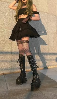 Outfits To Go Clubbing Night Out, Egirl Clothes Aesthetic, Egirl Goth Outfits, Black Goth Outfit Aesthetic, Goth Lolli Style Dress, Hot Goth Outfits Aesthetic, Goth Fits Aesthetic, Pretty Goth Outfits, Misa Outfit Ideas