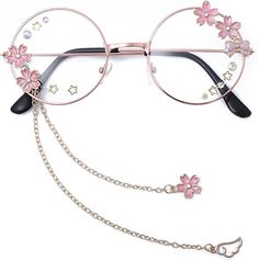 Bat Glasses, Glasses With Chain, Punk Cosplay, Chains Aesthetic, Accessories Kawaii, Accessories Cute, Cosplay Accessories