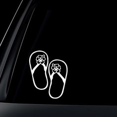 pair of flip flops sticker on the side of a car