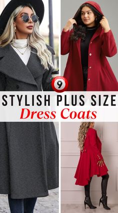 Stay warm and stylish with these plus size dress coats that bring a chic flair to any winter outfit. Perfect for layering over your favorite dresses, these coats combine comfort and elegance, keeping you cozy through the colder months. From tailored fits to relaxed silhouettes, there’s something for every taste and every occasion, ensuring you stay effortlessly polished all season long. Long Peacoat Women, Plus Size Peacoat, Peacoat Women, Dress Coats, Womens Dress Coats, Long Peacoat, Elegant Coats, Plus Size Winter