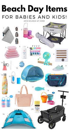 what to pack with a baby or kids's beach must haves