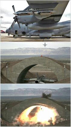 USAF AC platforms have been given new weapons to deploy. For ex. using small diameter smart weapons (top pic) to destroy hardened stationary targets (middle & bottom pics). Dragon Spear, Ac 130 Gunship, The Gunslinger, Ac 130, Aviation Technology, Military Wallpaper, Top Pic, Lockheed Martin