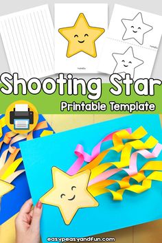 shooting star printable template for kids to make