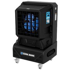 the cool boss portable fan is on wheels