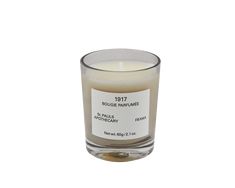 a candle with a label on it sitting in front of a white background that reads, bougie parfaitmee